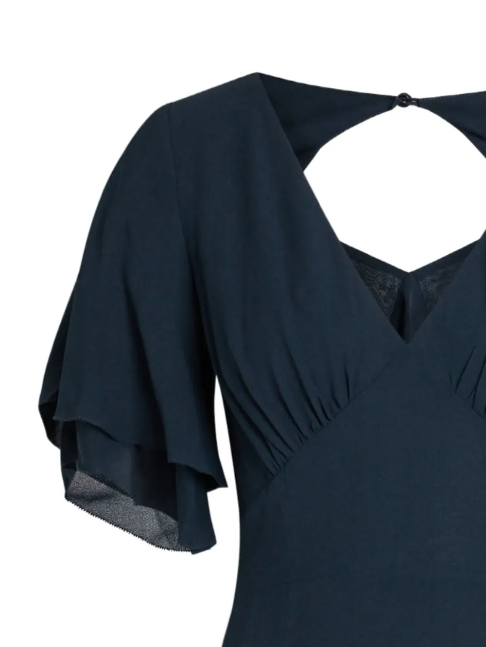 Reformation Salvia midi-jurk met fladdermouwen - Blauw