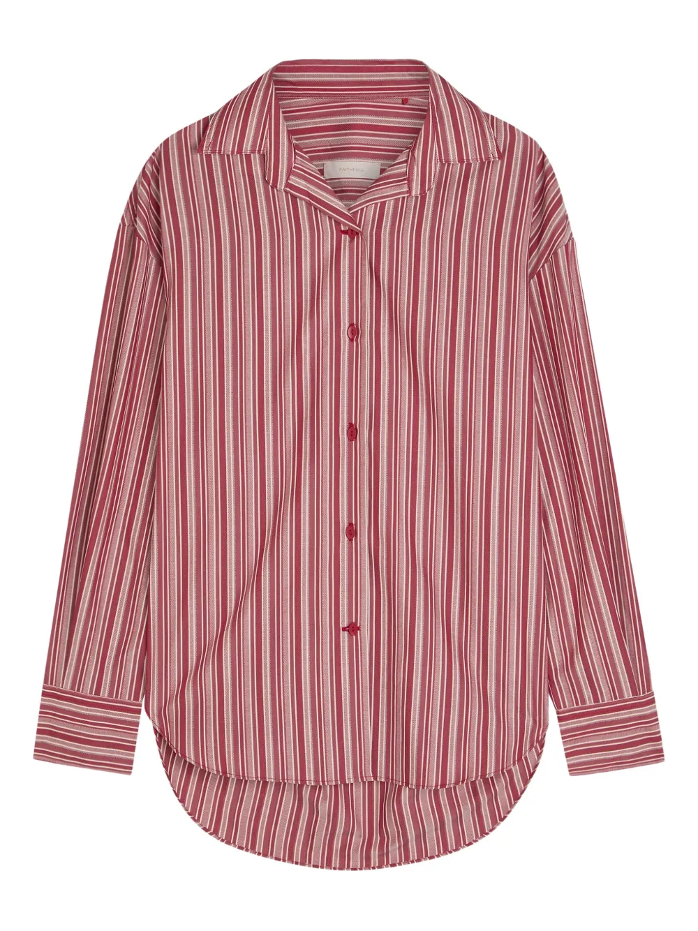 Faithfull the Brand Camicia a righe con bottoni - Rosso
