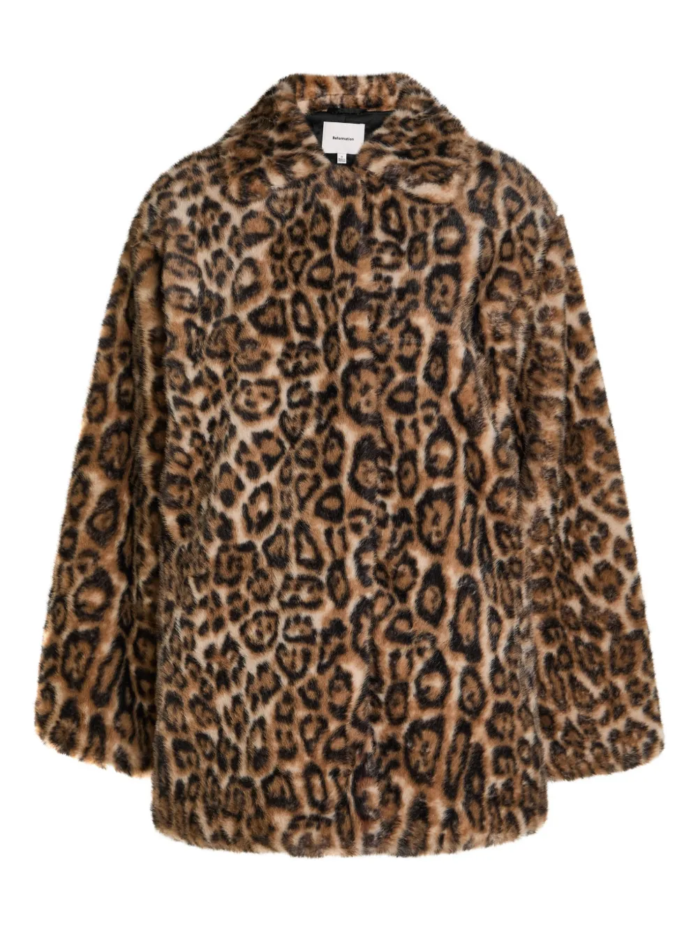Reformation Cappotto in pelliccia sintetica con stampa leopardata - Toni neutri