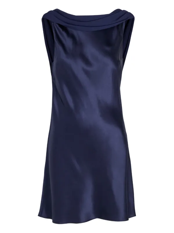 Reformation Jonelle Cowl Neck Dress | Blue | FARFETCH OM