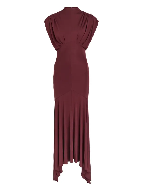 de La Vali Vasudha Draped Maxi Dress - Red