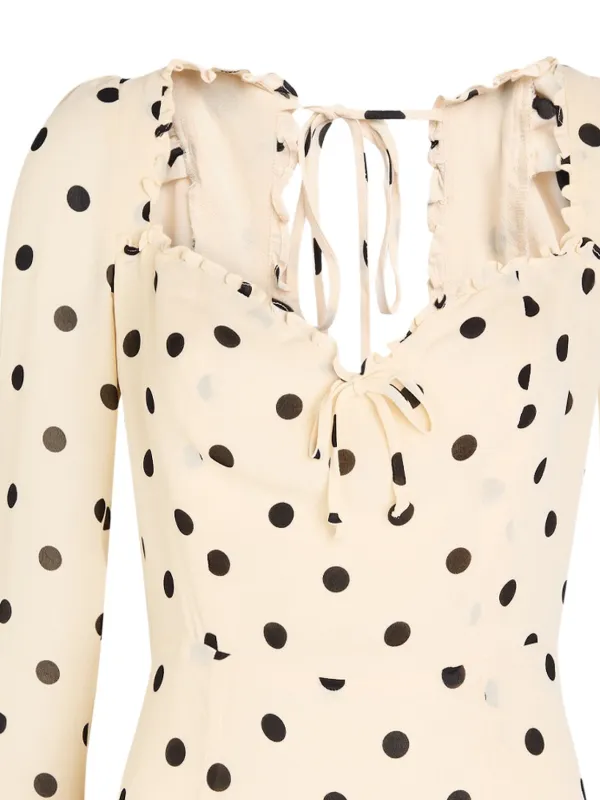 Reformation ruffled-trim polka-dot Dress | Neutrals | FARFETCH AO