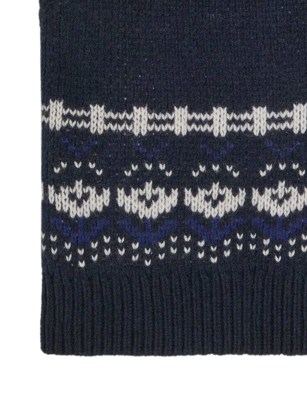 Patterned V-Neck Wool Top
