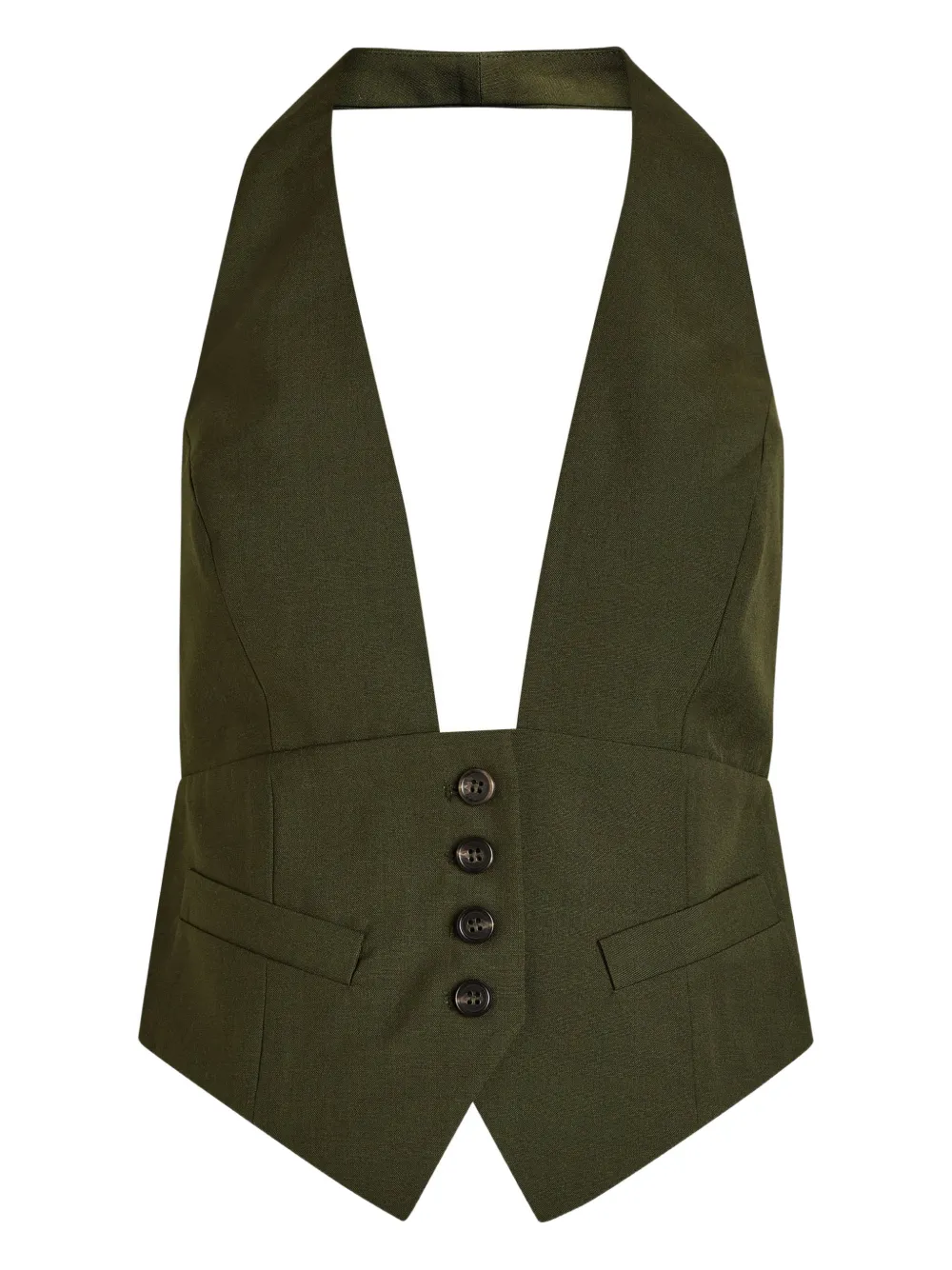 Ronny Kobo Alesis button halterneck vest - Grün