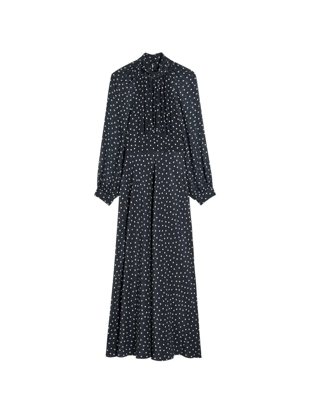 Rixo polka-dot high-neck maxi dress - Nero