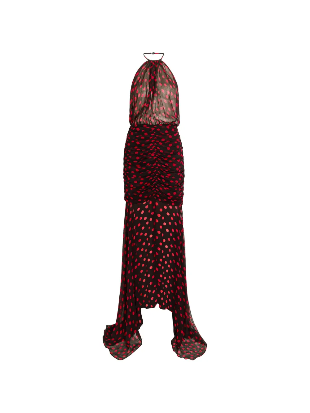 Ronny Kobo Lovisa halterneck polka dot midi dress - Nero