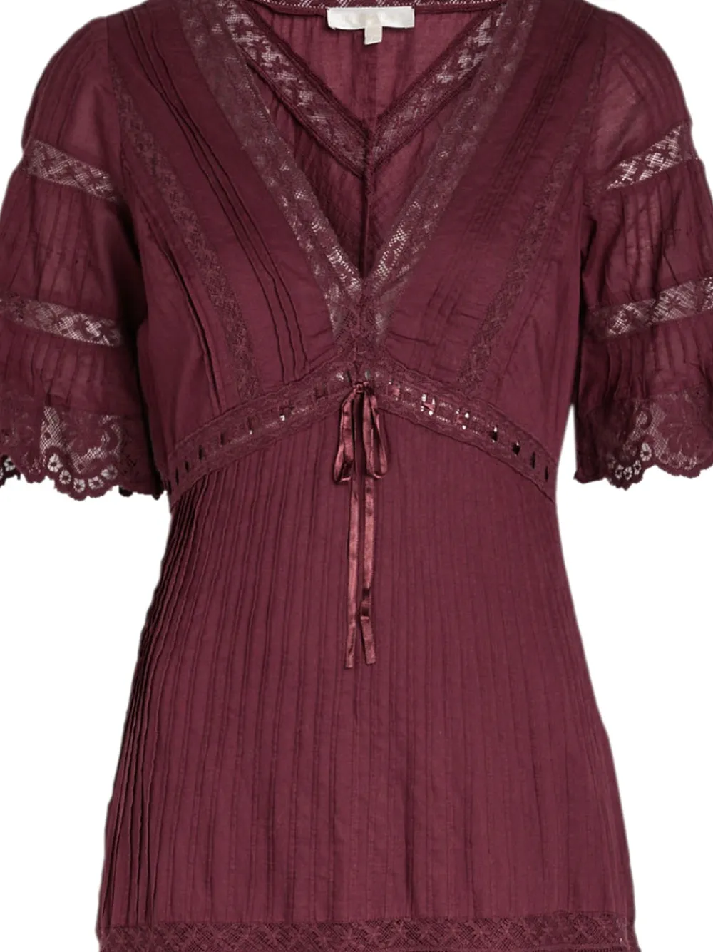 LoveShackFancy Marlowe midi-jurk met kanten detail - Rood