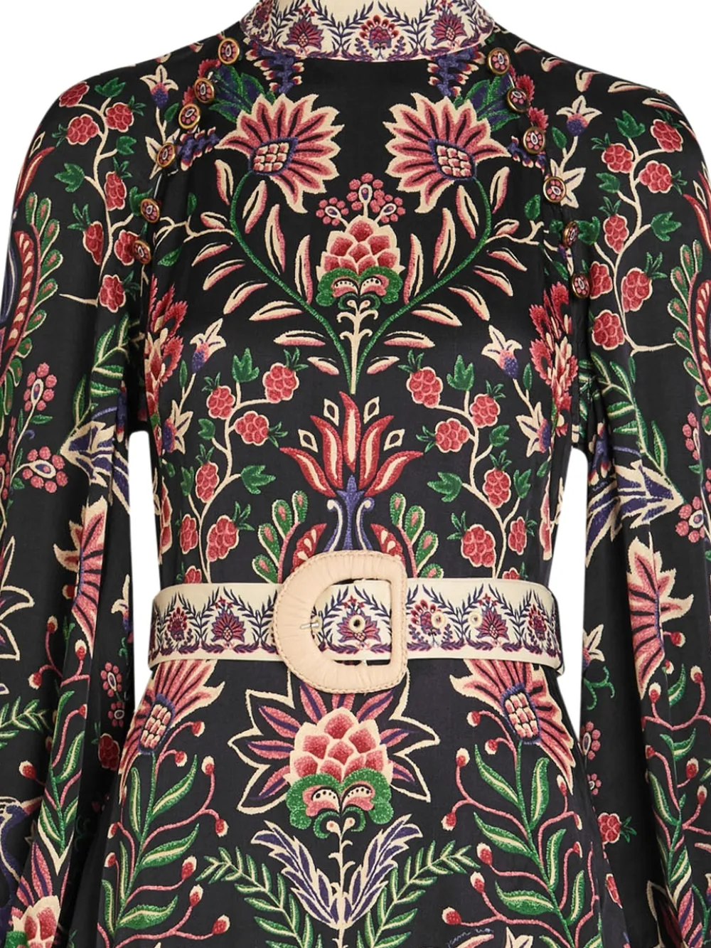 FARM Rio Midi-jurk met ceintuur - Zwart