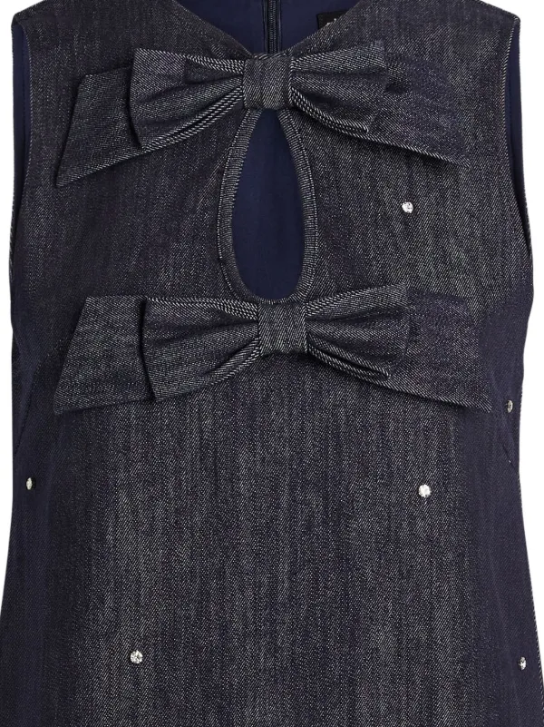 Sister Jane bow-embellished Mini Dress | Blue | FARFETCH