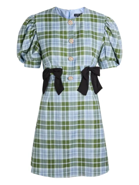 Sister Jane 蝴蝶结细节格纹连衣裙