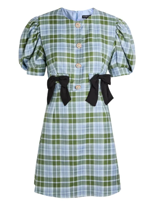 sister jane green dress Sister Jane Freja Jacqaurd Mini Dress, Green main image 0