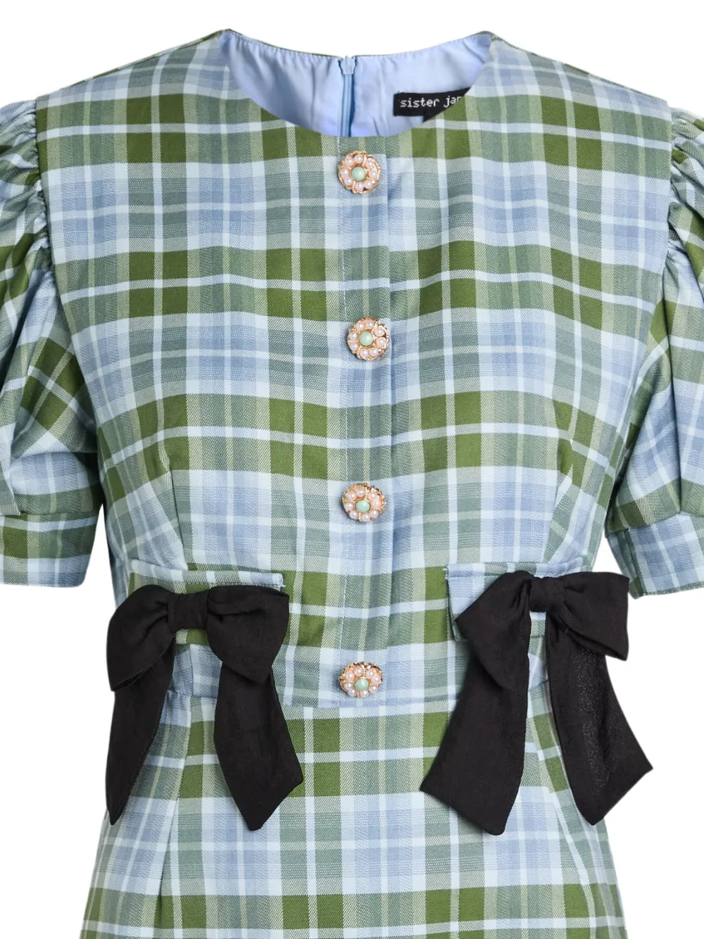 Sister Jane Geruite jurk met strikdetail - Groen