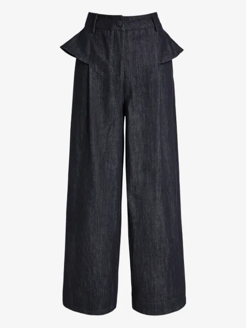 Sister Jane waist-detail buttoned trousers