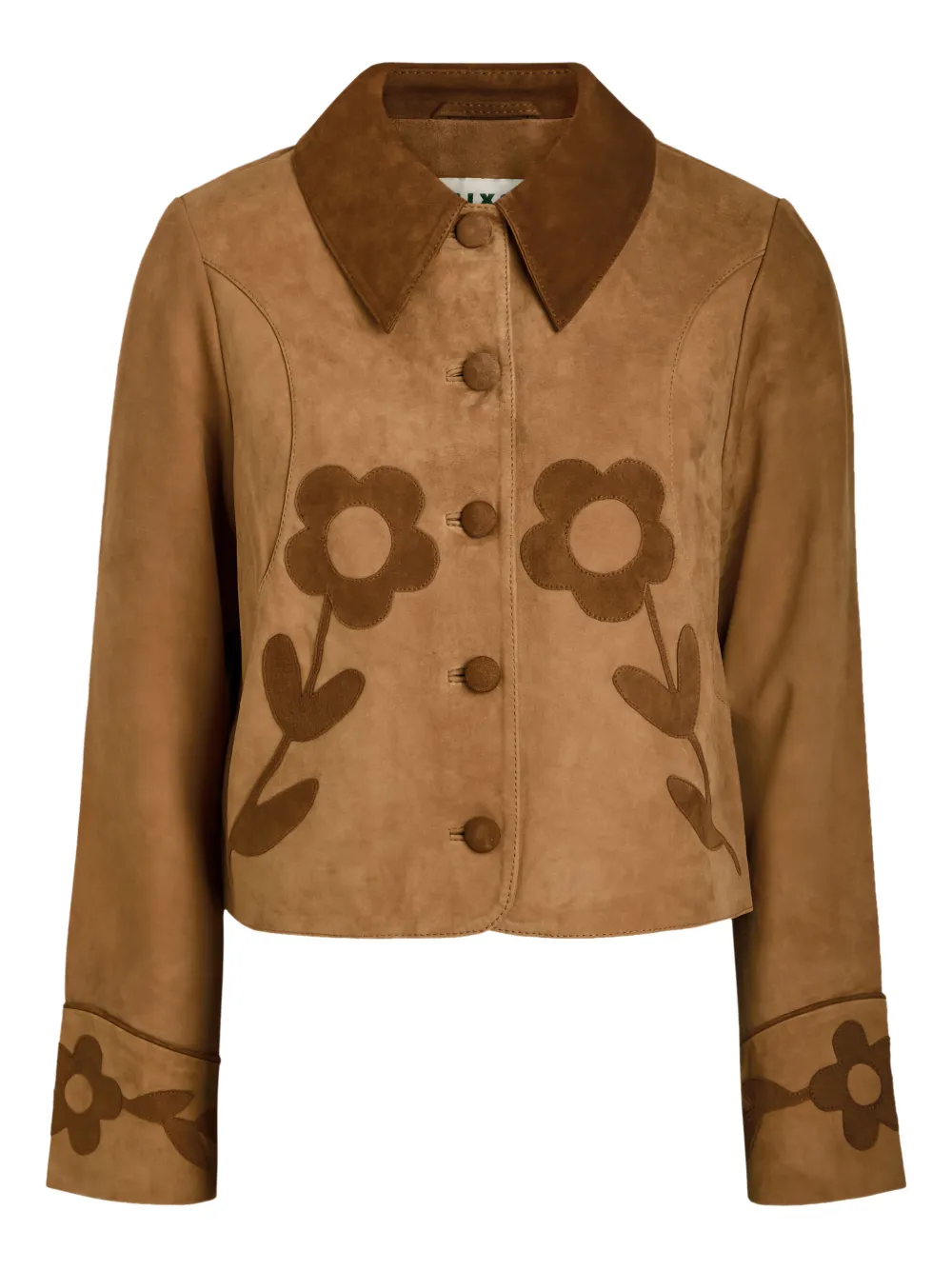 Rixo Giacca in pelle scamosciata - Marrone