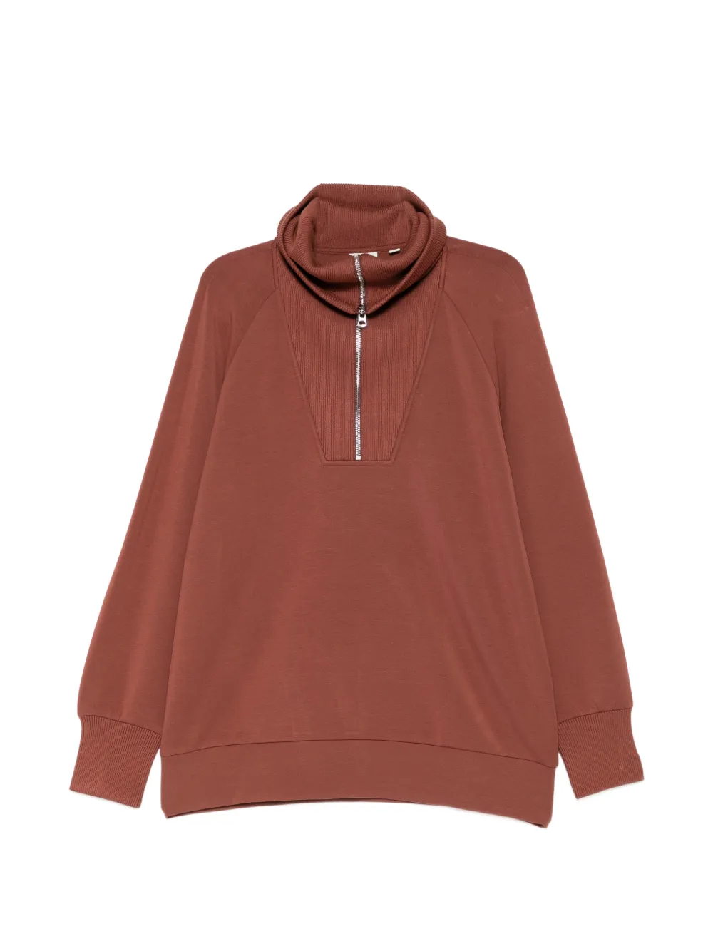 Varley Xina zip ribbed sweater - Marrone