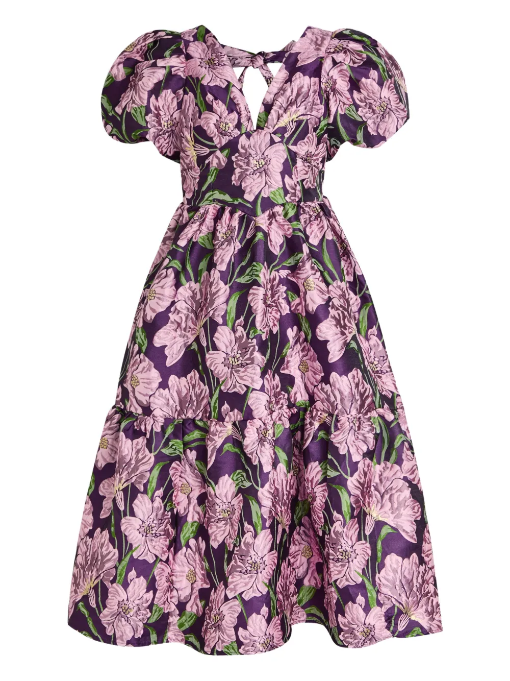 Floraison Jacquard Midi Dress