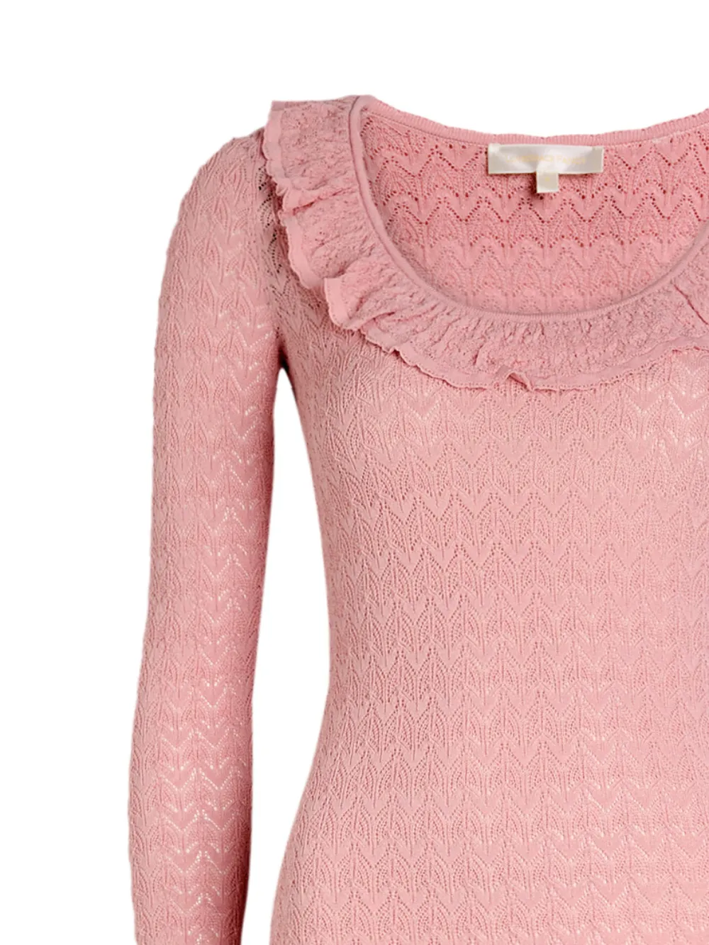 LoveShackFancy Tawnie gebreide maxi-jurk met ruches - Roze