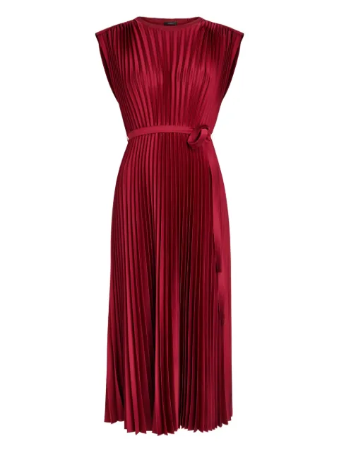 JOSEPH pleated belt midi dress