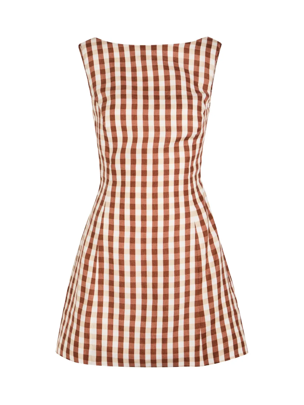 Faithfull Sofia jurk met gingham ruit Bruin