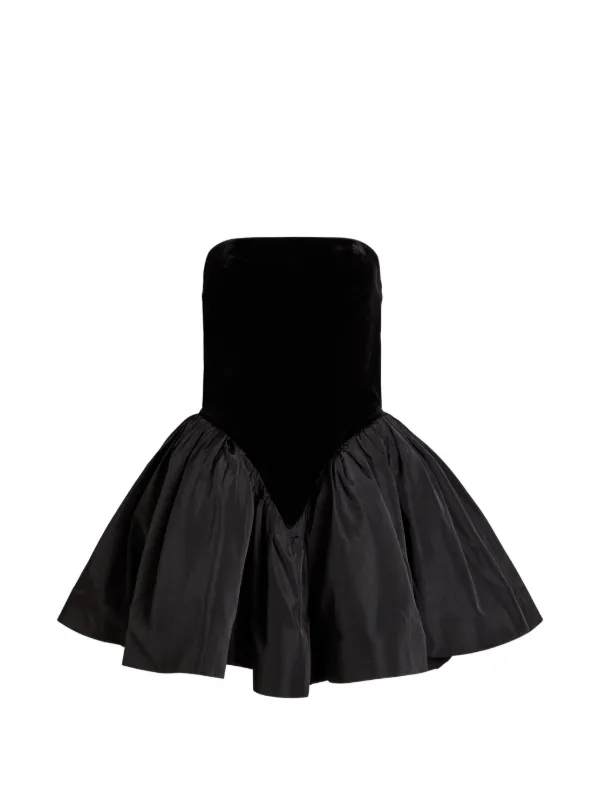 Ronny Kobo Atlas Strapless Velvet Mini Dress - Black - M (UK12 / M)