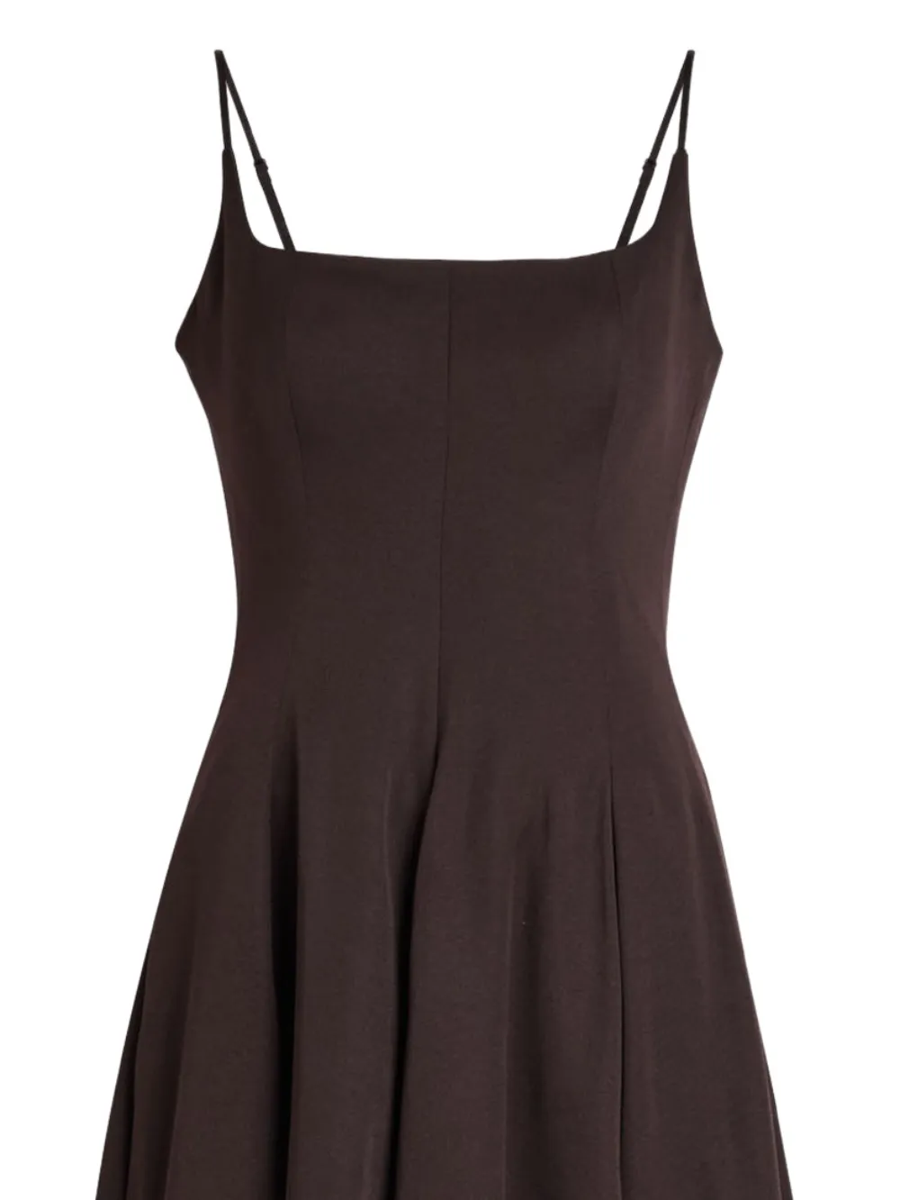 STAUD Joy flared maxi-jurk met vierkante hals - Bruin