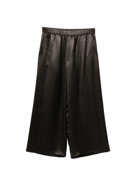 Eileen Fisher crinkled wide-leg satin trousers