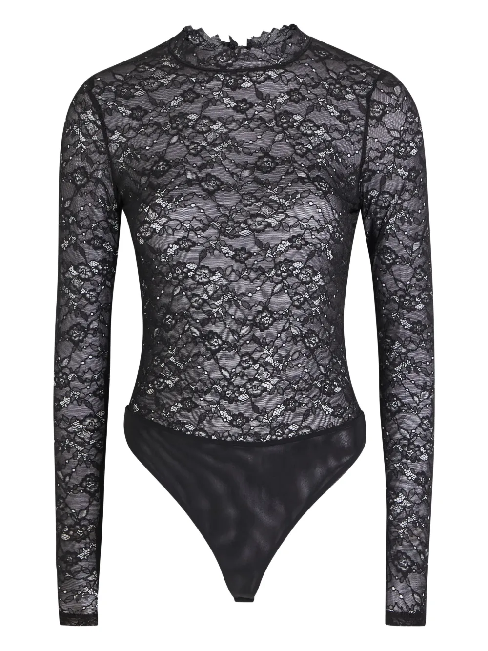 Alice + olivia lace long-sleeve bodysuit - Zwart
