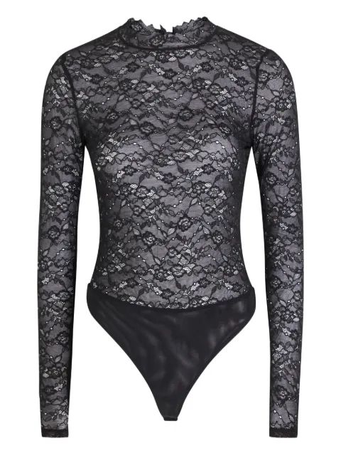 alice + olivia lace long-sleeve bodysuit