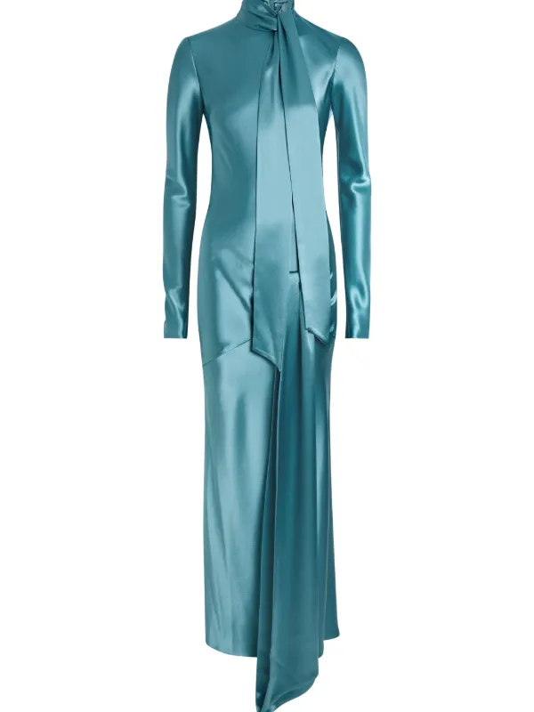 galvan evening dresses CATHLEEN Asymmetric Satin Fitted Gown