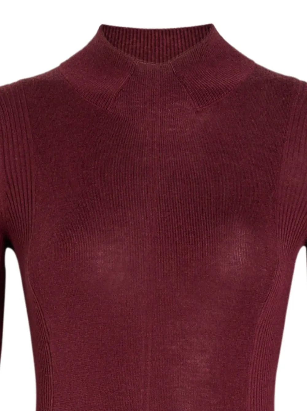 Maria McManus Geribbelde maxi-jurk met lange mouwen - Rood