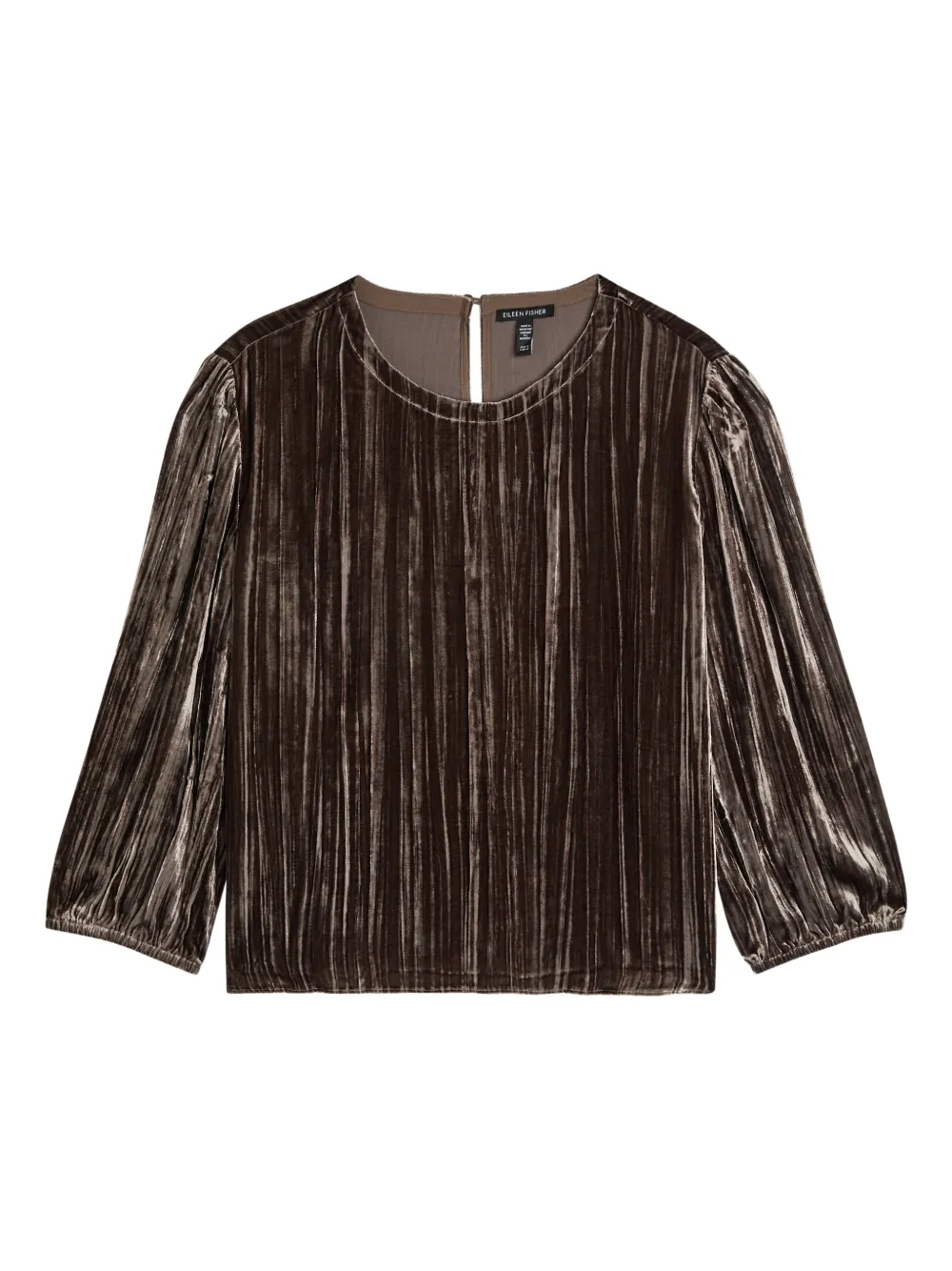 Eileen Fisher velvet round-neck top - Brown