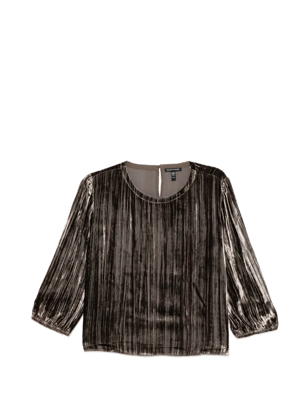 Eileen Fisher velvet round-neck top - Brown