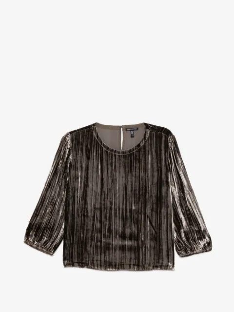 Eileen Fisher Blusa de veludo gola redonda