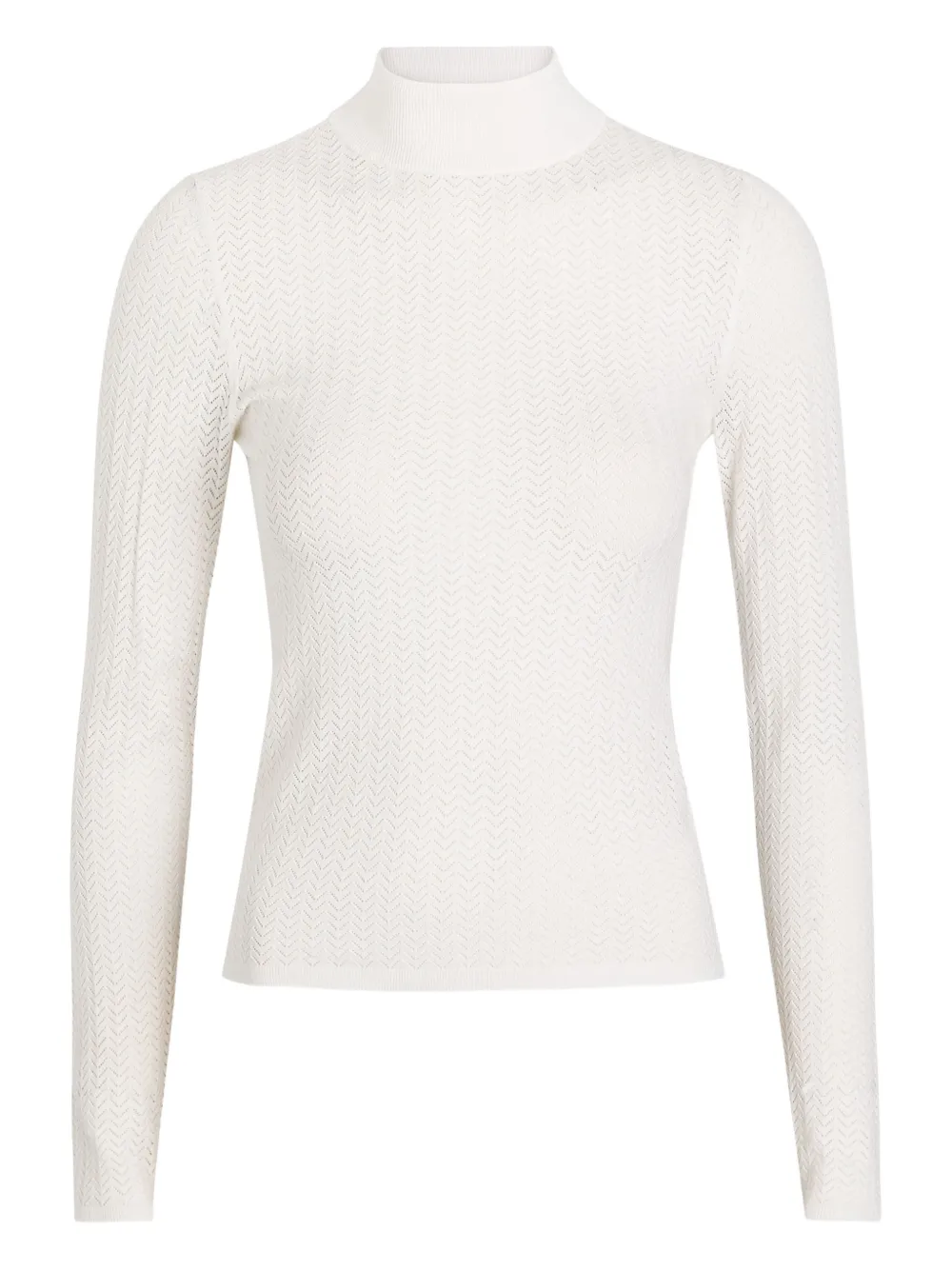alice + olivia chevron-design long-sleeve top - White