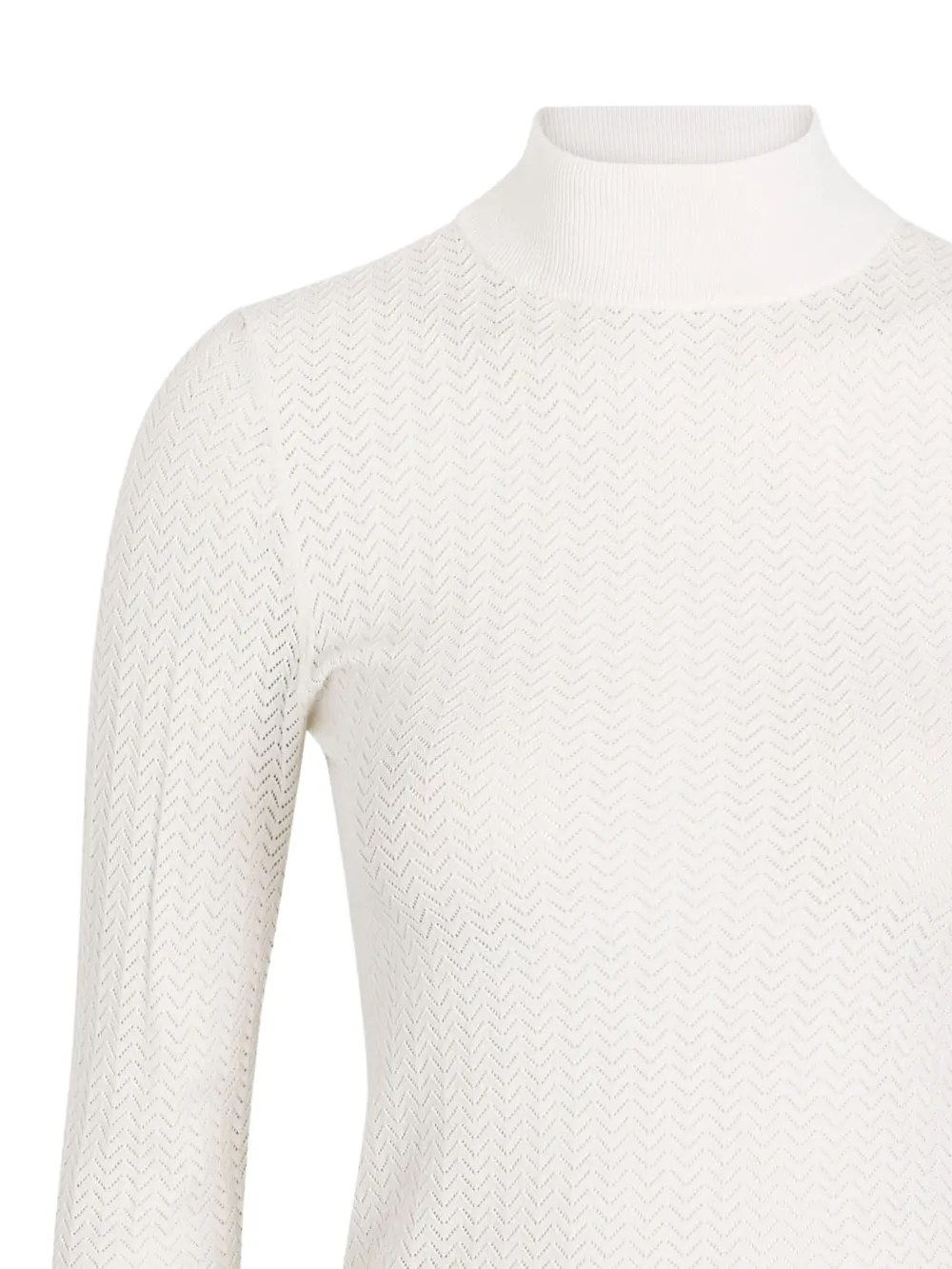  Alice + Olivia Chevron-design Long-sleeve Top - White 