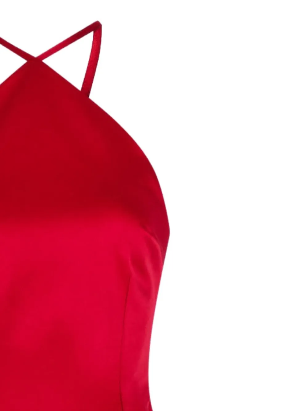 Solace London Fern satijnen maxi-jurk met halternek - Rood