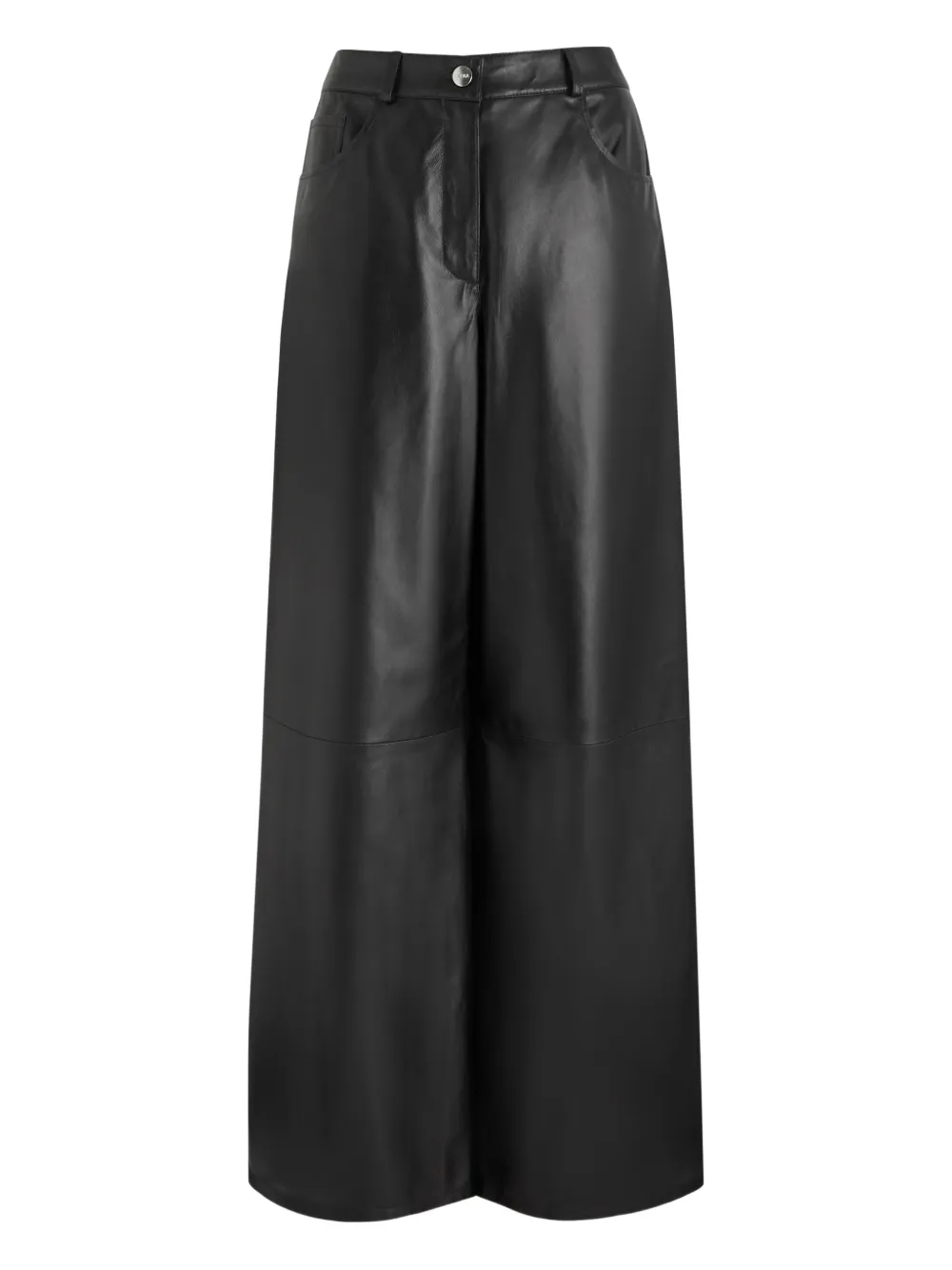 Arma Catania Button Leather Trousers In Black