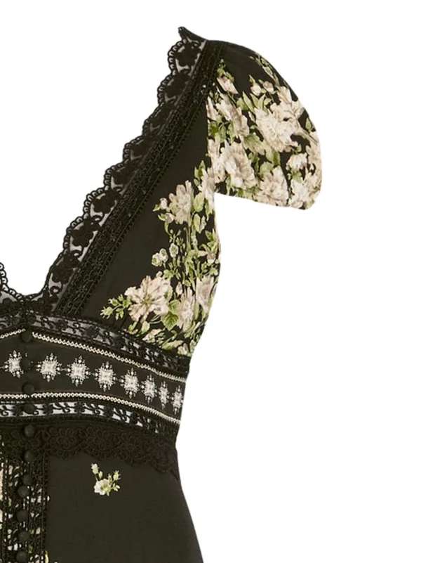 Bettina Floral-Lace Midi dress