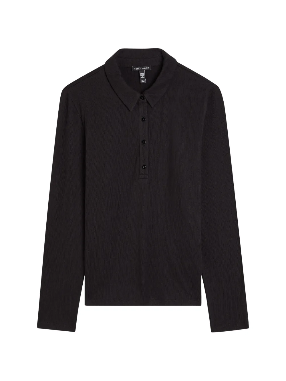 Eileen Fisher button-up polo top - Nero