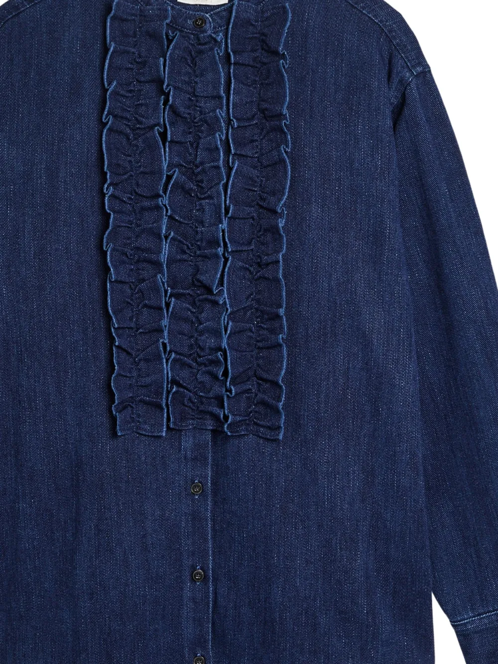 Forte Forte Blouse met ruches en kraag - Blauw