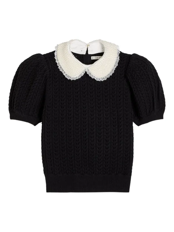 Alice + Olivia パフスリーブ ブラウス | ブラック | FARFETCH JP