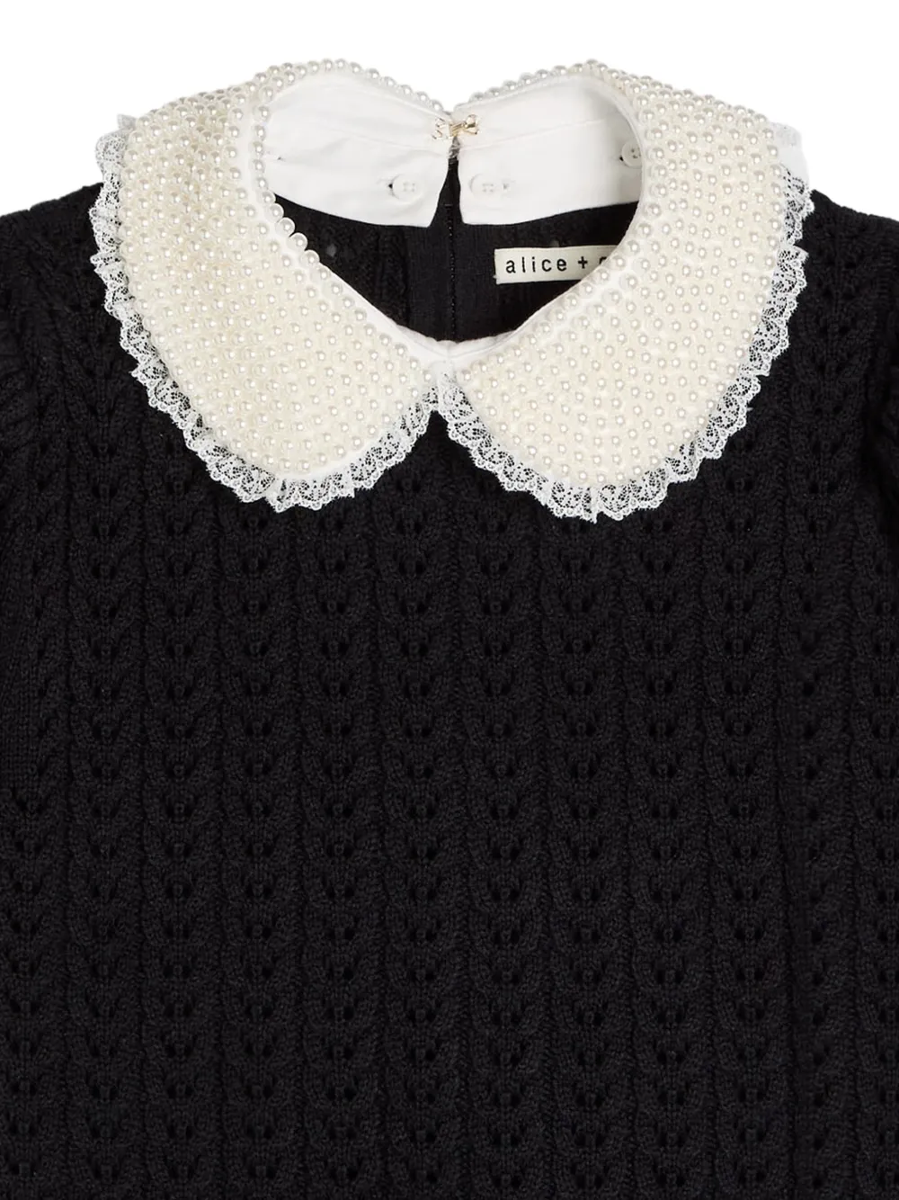  Alice + Olivia Embellished Puff-sleeve Blouse - Black 