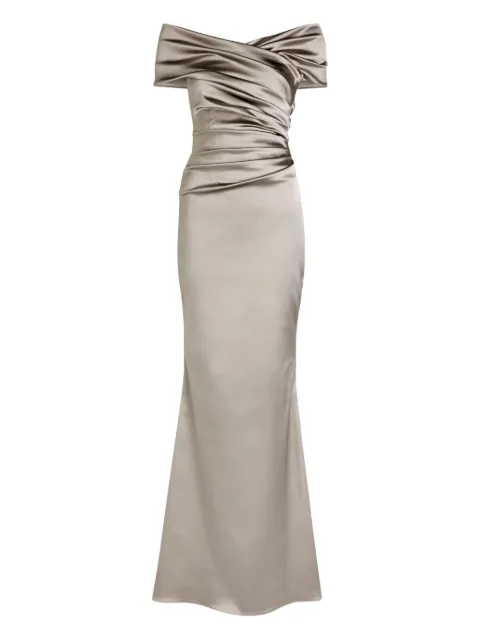 Talbot Runhof off-shoulder draped dress