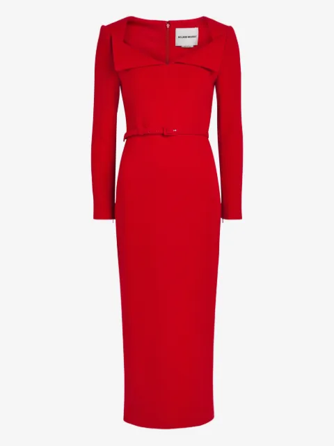 Roland Mouret belt square-neck dress