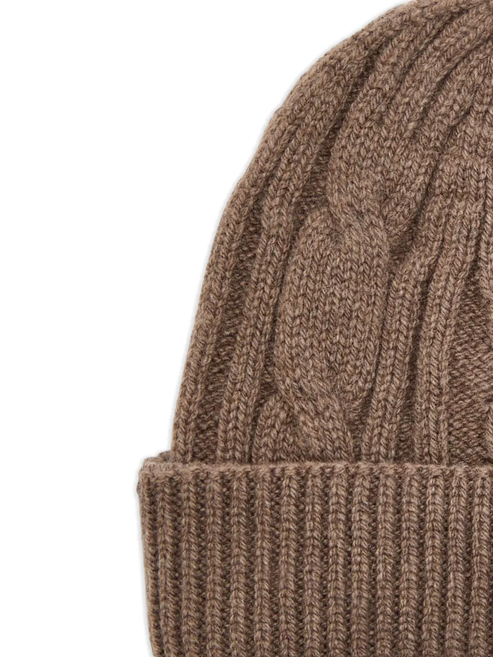 John Smedley Kabelgebreide muts - Bruin