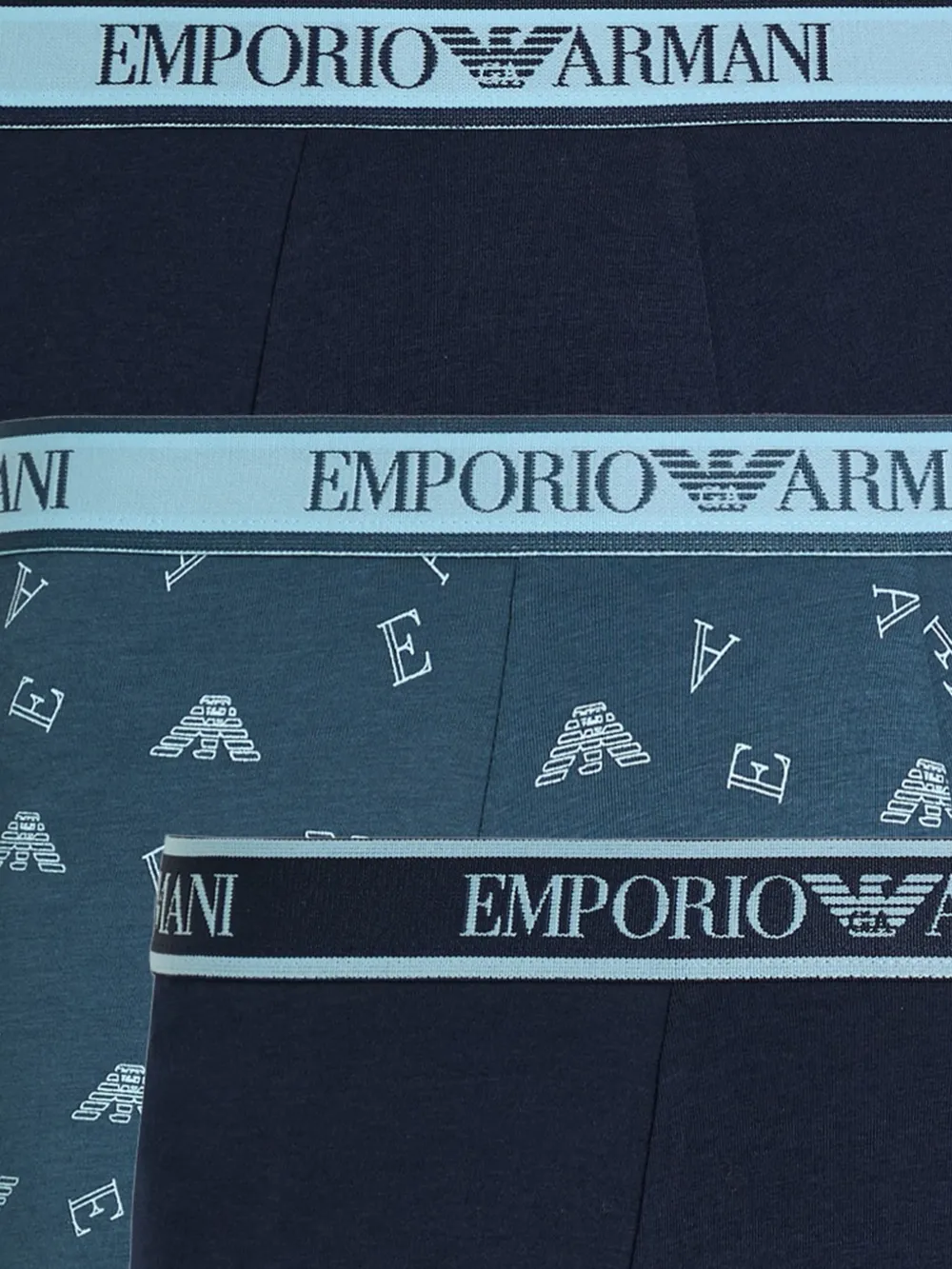 Emporio Armani Drie boxershorts met logoband Blauw