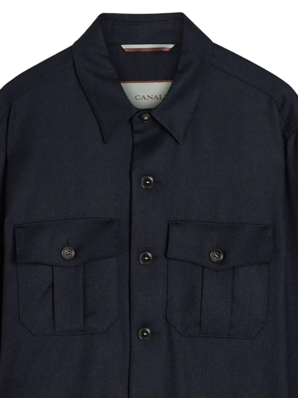 Canali Overhemd met klepzak - Blauw
