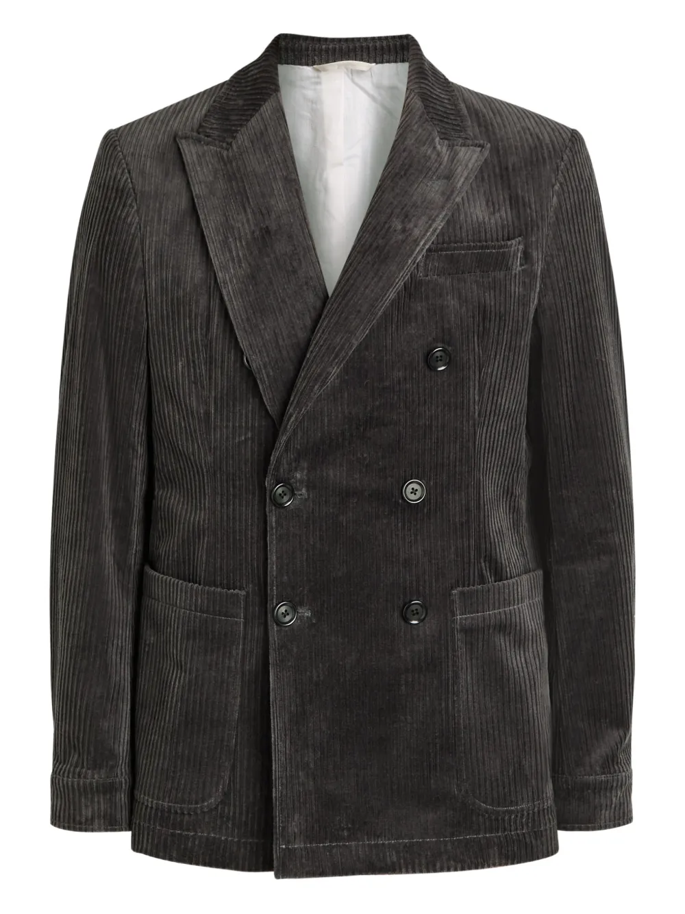 Oliver Spencer Blazer doppiopetto a coste - Grigio
