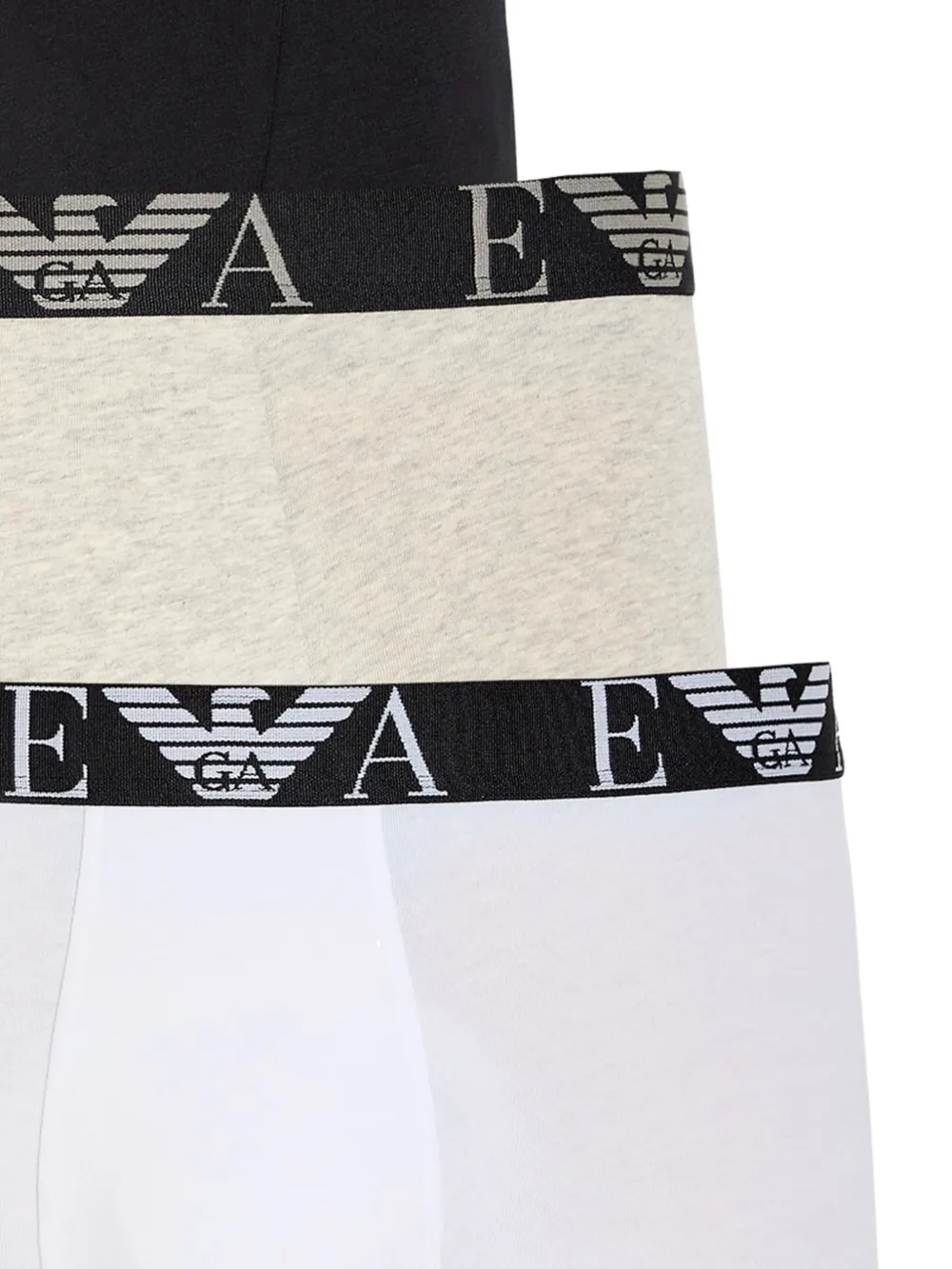 Emporio Armani Drie slips met monogram-logo Wit