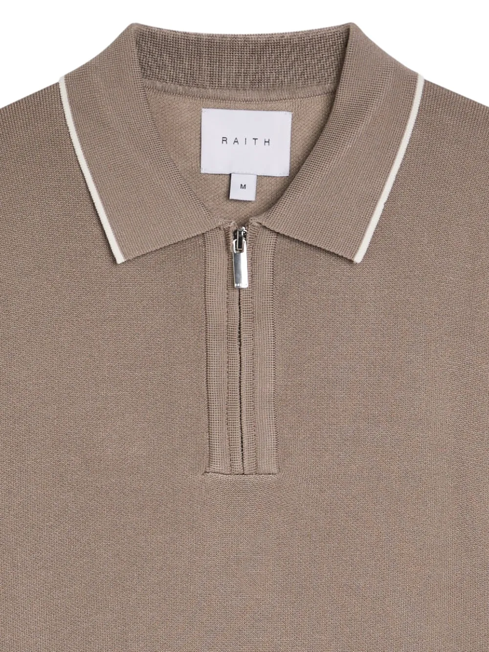 RAITH Henry poloshirt met halve rits - Beige
